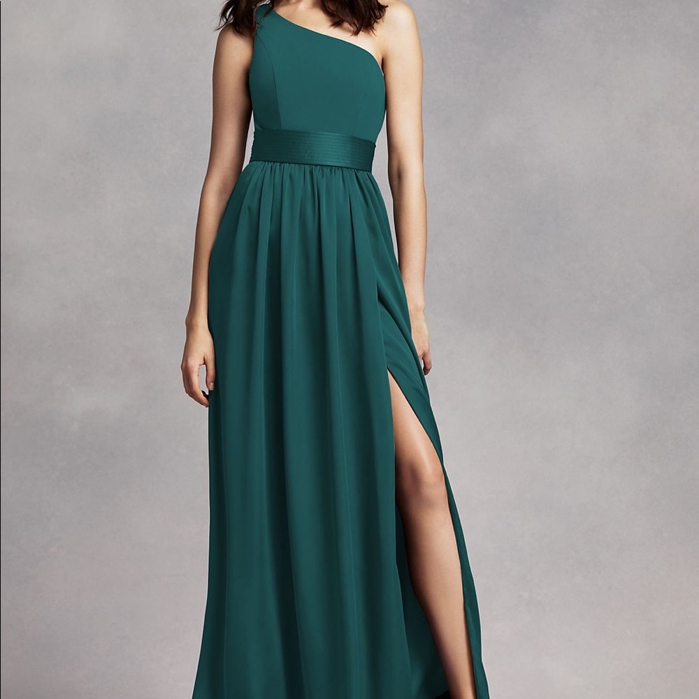 White by Vera Wang: One Shoulder Dress with Sash